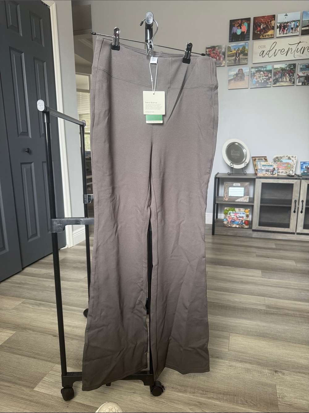 HALARA Brown High-Waist Flared Trousers